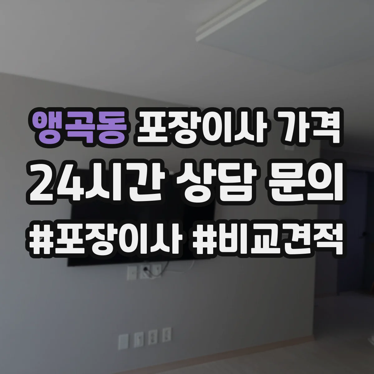 앵곡동 포장이사 가격