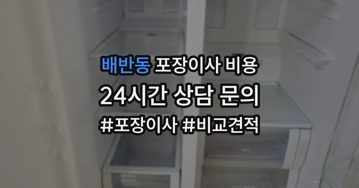 배반동 포장이사 비용
