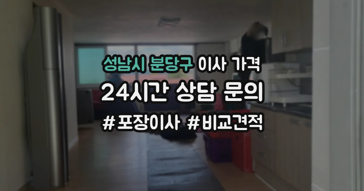 성남시 분당구 이사 가격