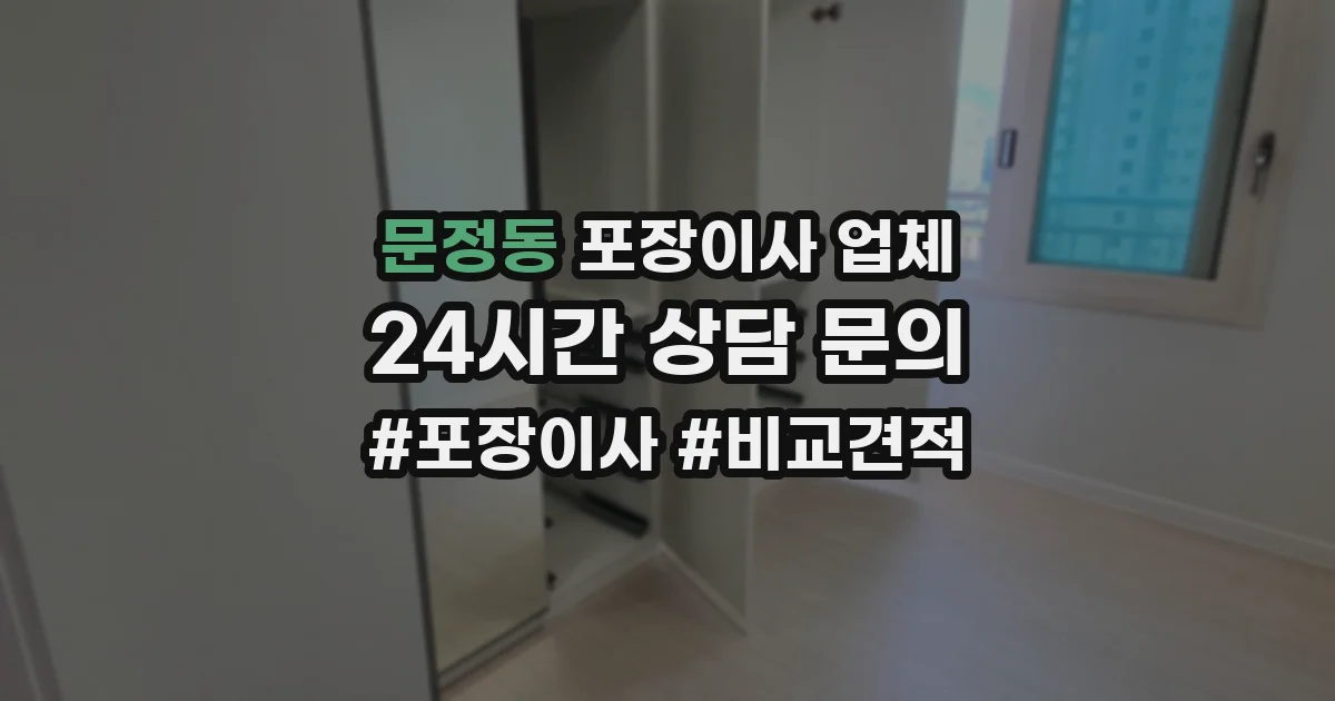 문정동 포장이사 업체