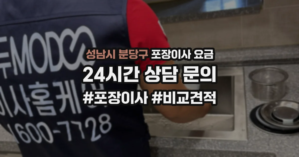 성남시 분당구 포장이사 요금
