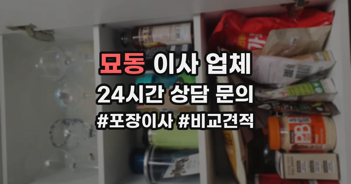 묘동 이사 업체