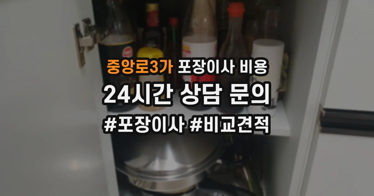 중앙로3가 포장이사 비용