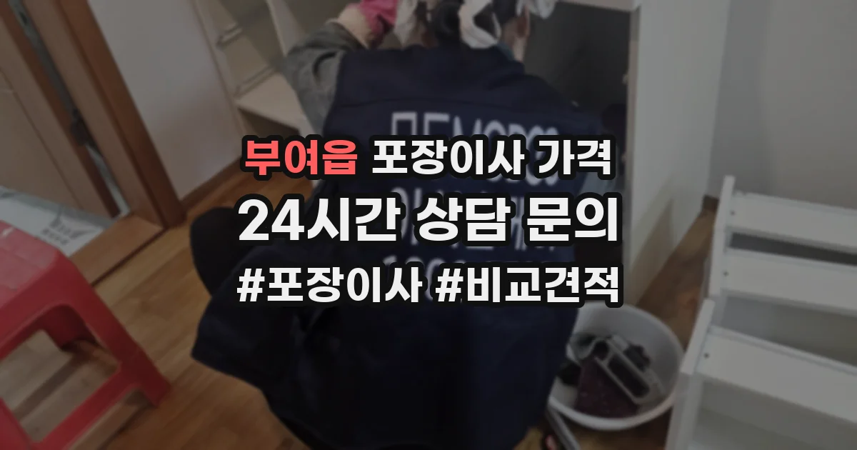 부여읍 포장이사 가격