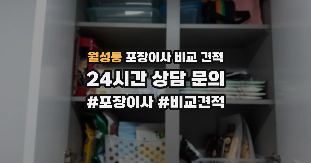 월성동 포장이사 비교 견적