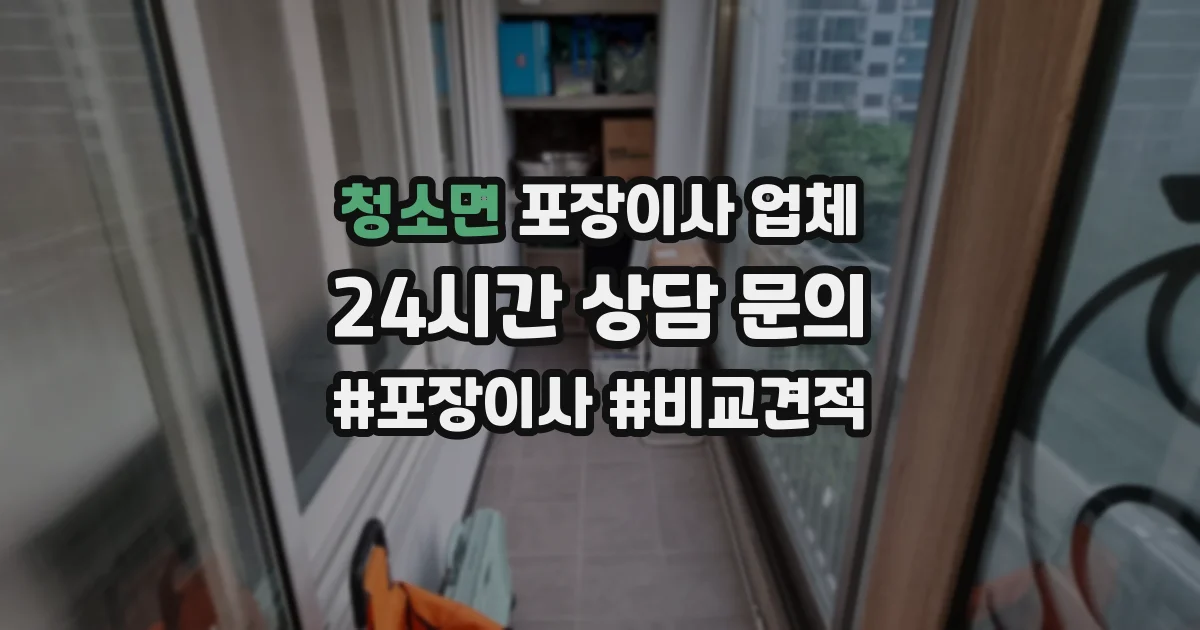 청소면 포장이사 업체