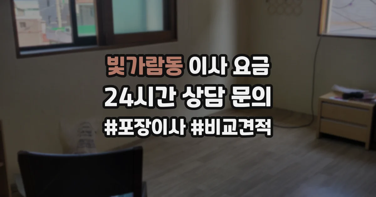 빛가람동 이사 요금