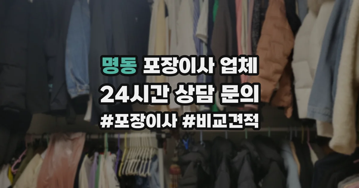 명동 포장이사 업체