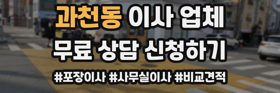 과천동 이사 업체