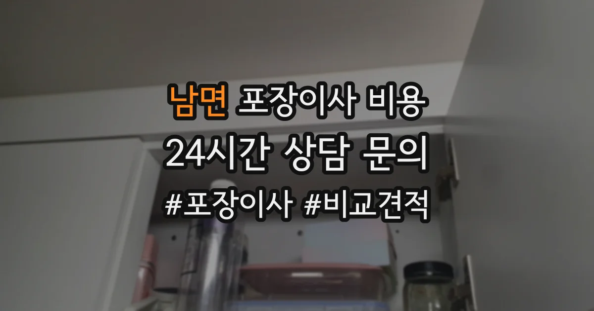 남면 포장이사 비용