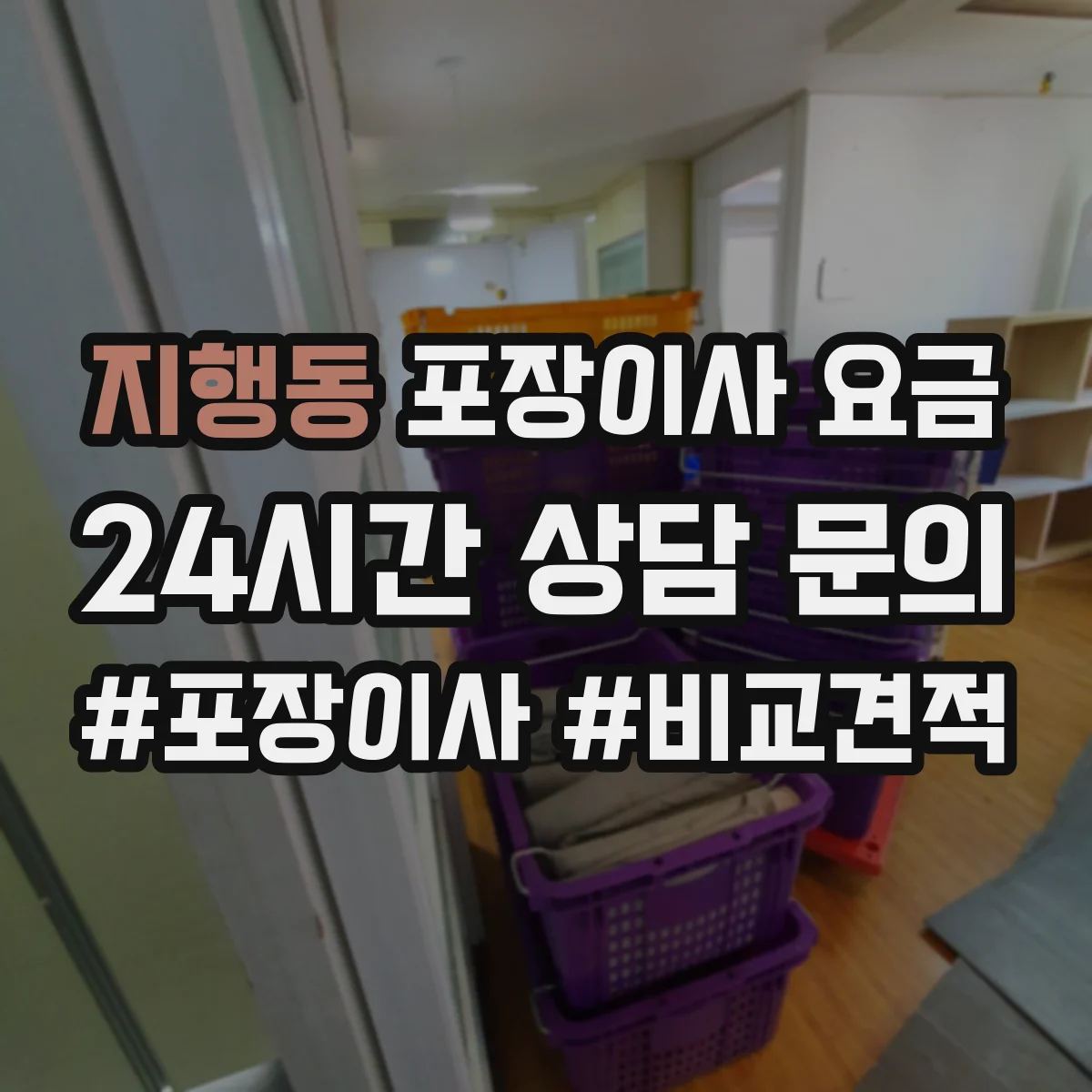 지행동 포장이사 요금