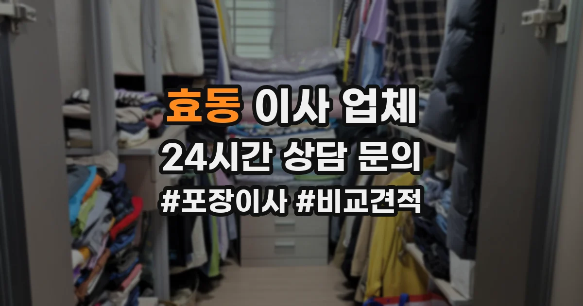 효동 이사 업체