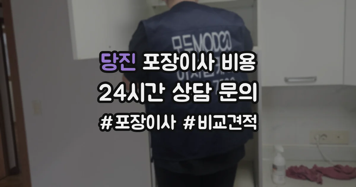 당진 포장이사 비용