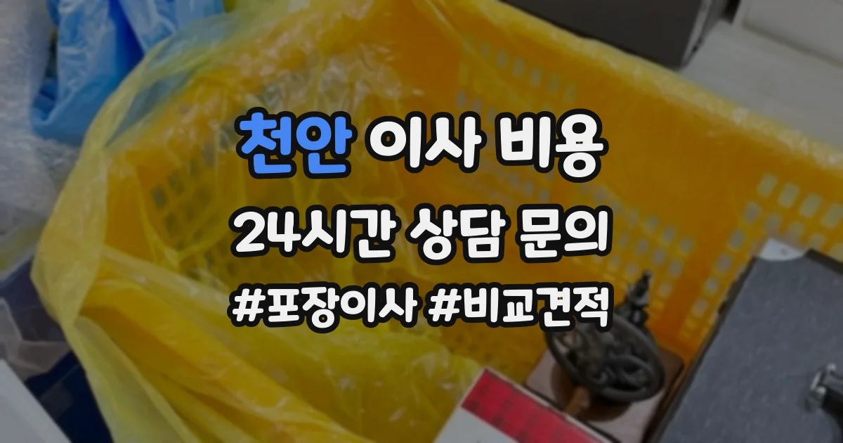 천안 이사 비용