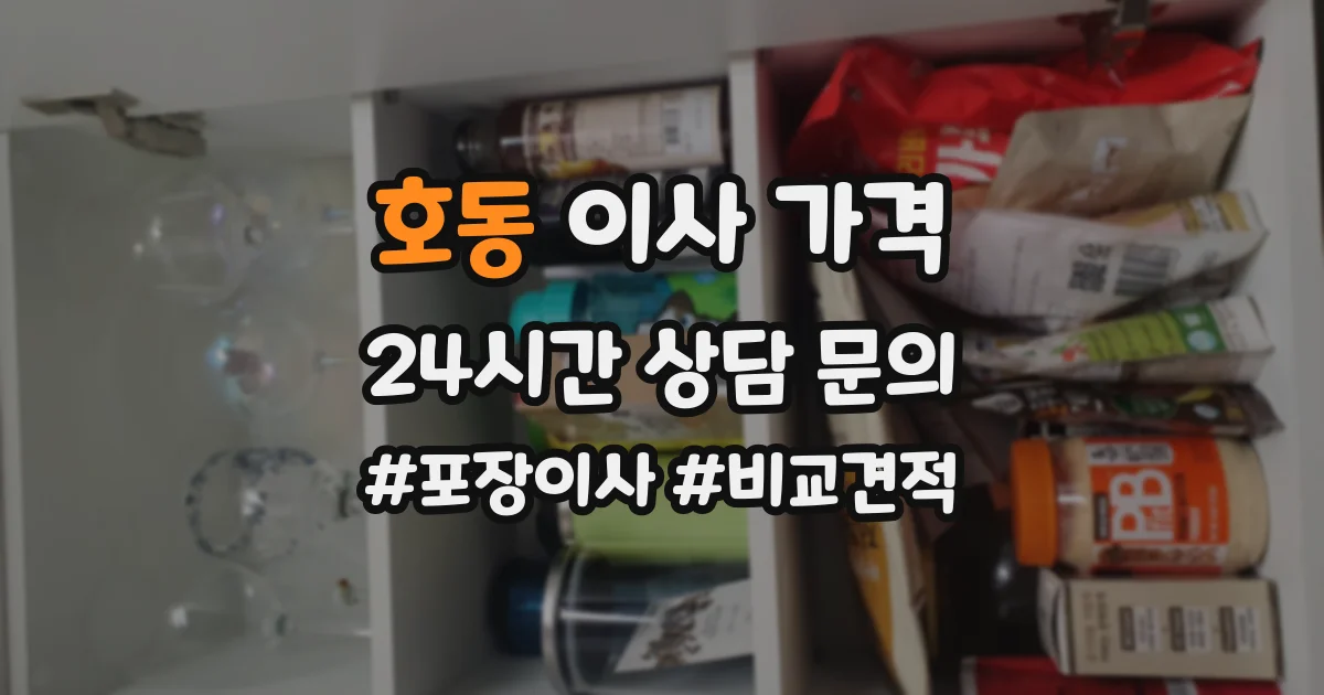 호동 이사 가격