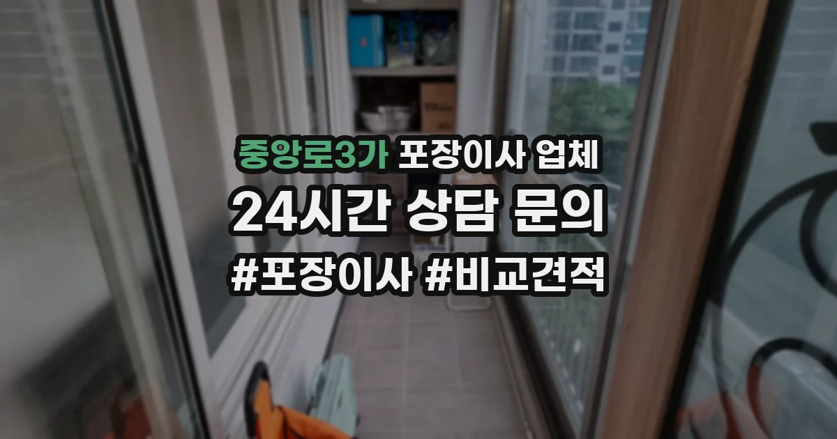중앙로3가 포장이사 업체