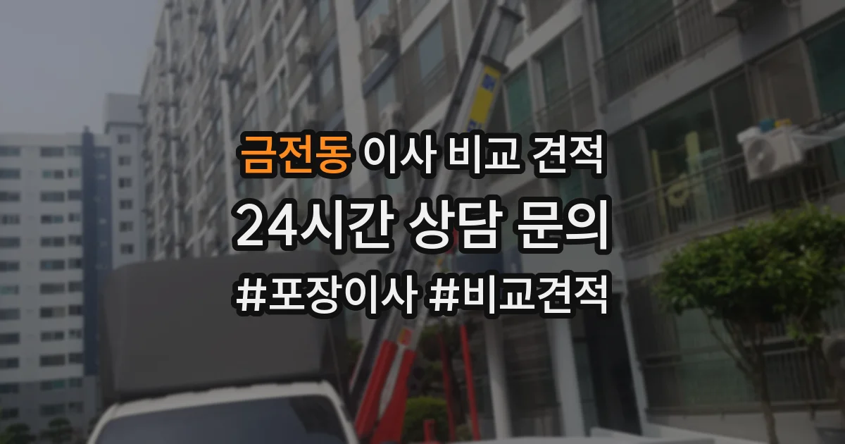 금전동 이사 비교 견적
