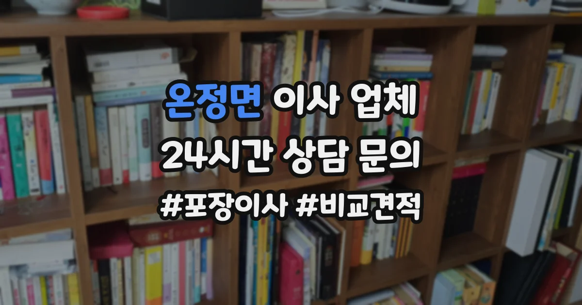 온정면 이사 업체
