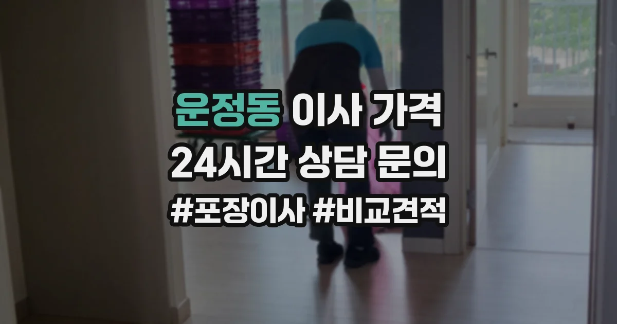 운정동 이사 가격