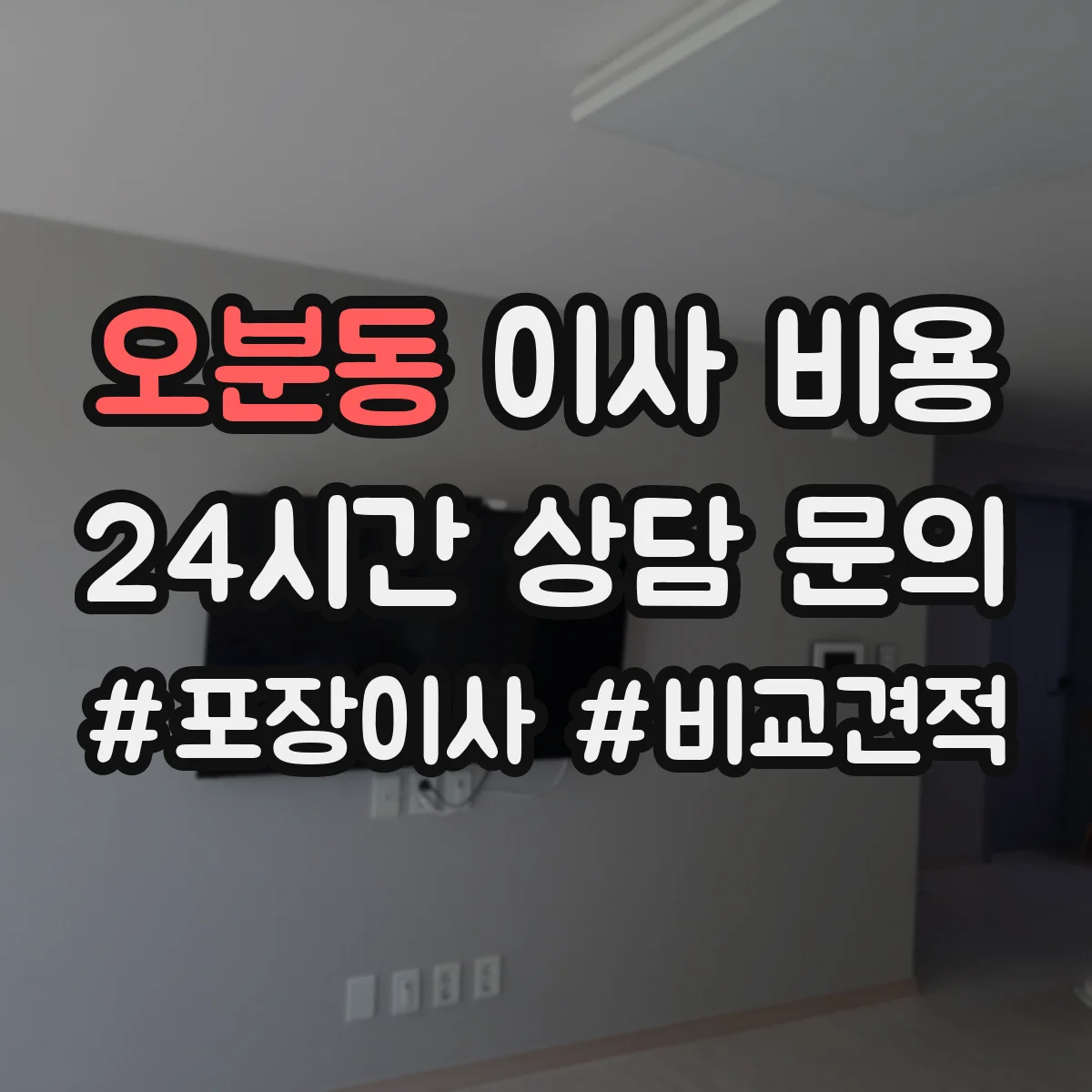 오분동 이사 비용