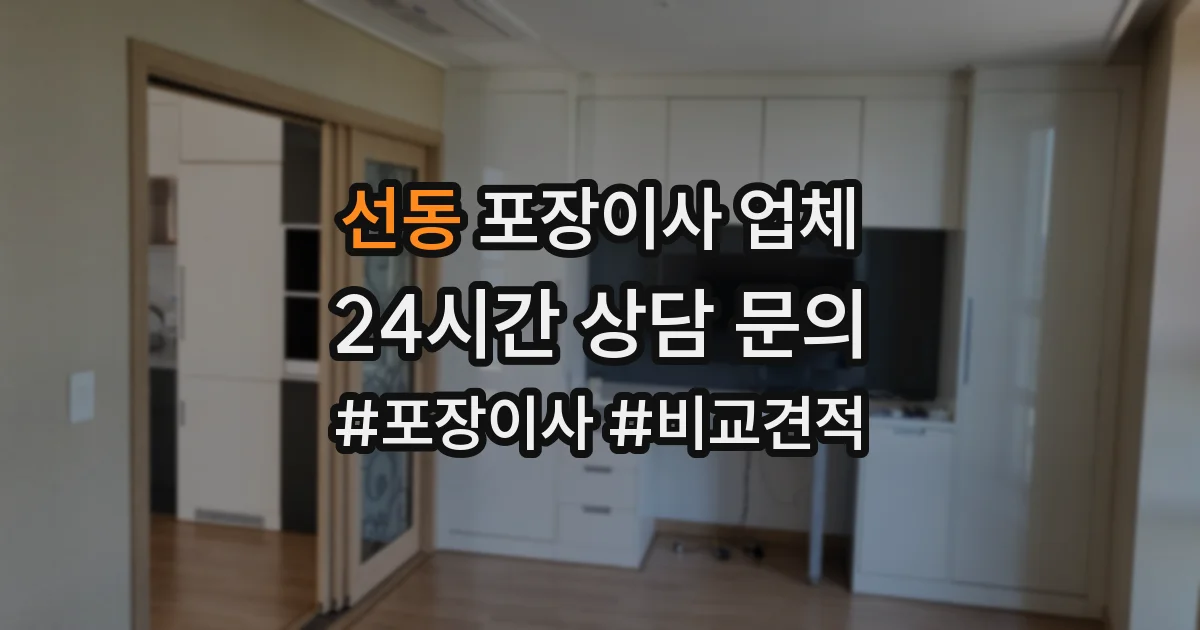 선동 포장이사 업체