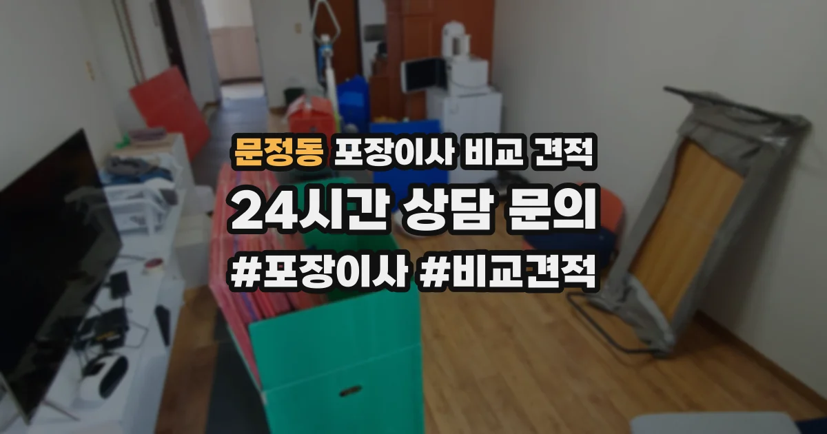 문정동 포장이사 비교 견적