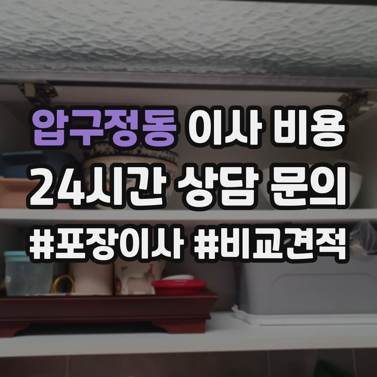 압구정동 이사 비용