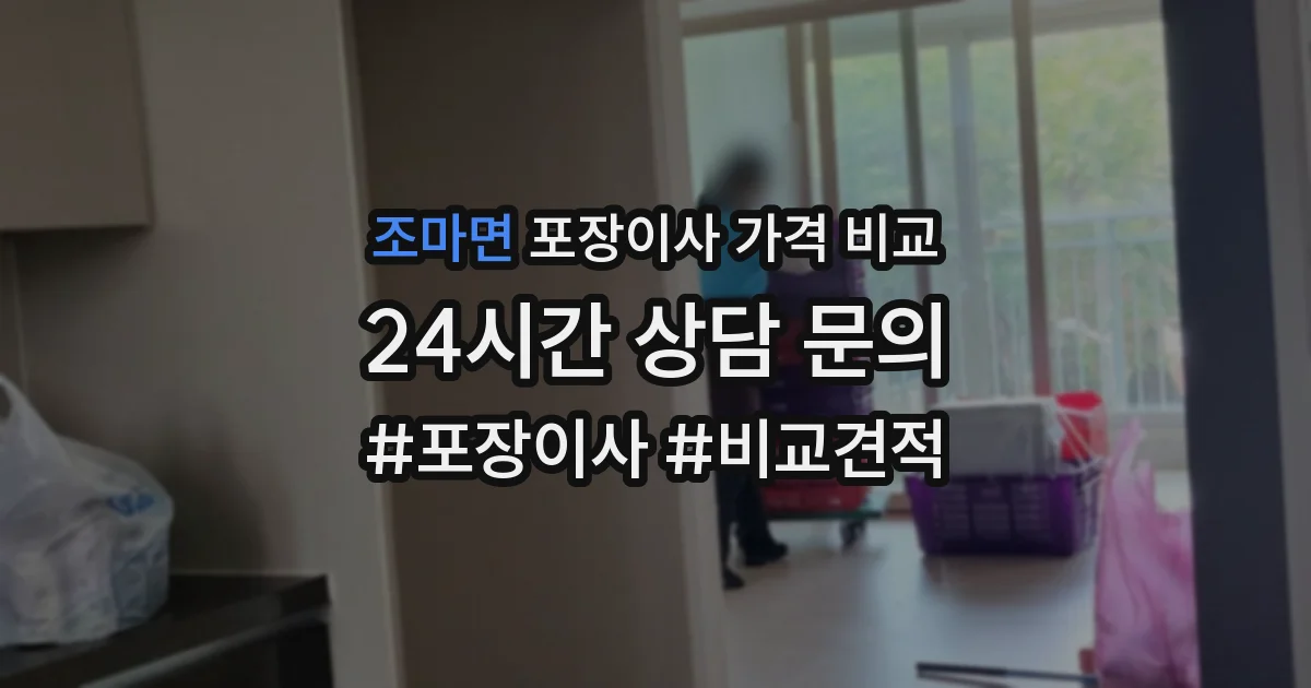 조마면 포장이사 가격 비교