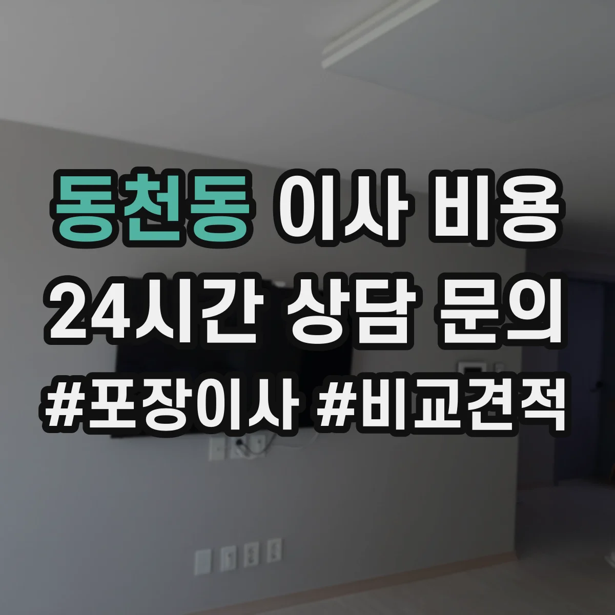 동천동 이사 비용