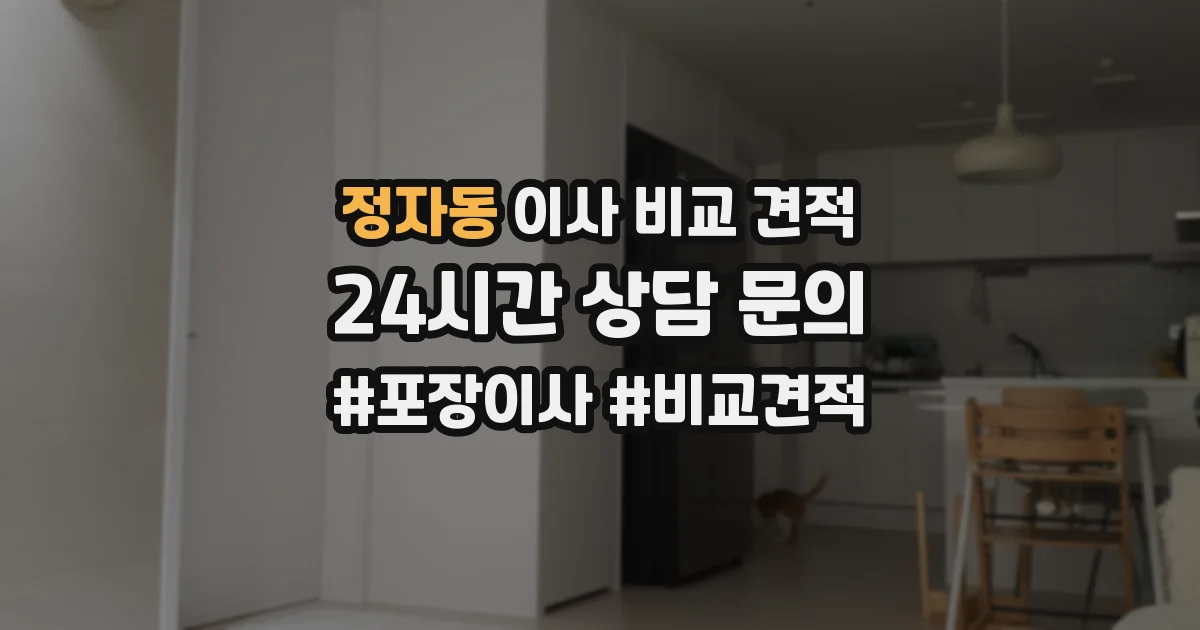 정자동 이사 비교 견적