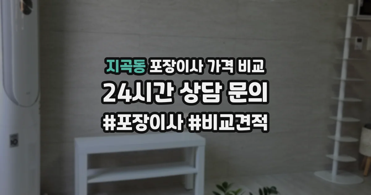 지곡동 포장이사 가격 비교