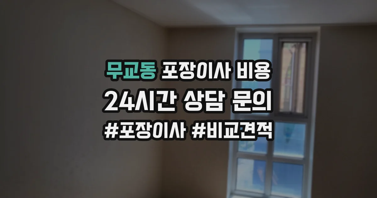 무교동 포장이사 비용