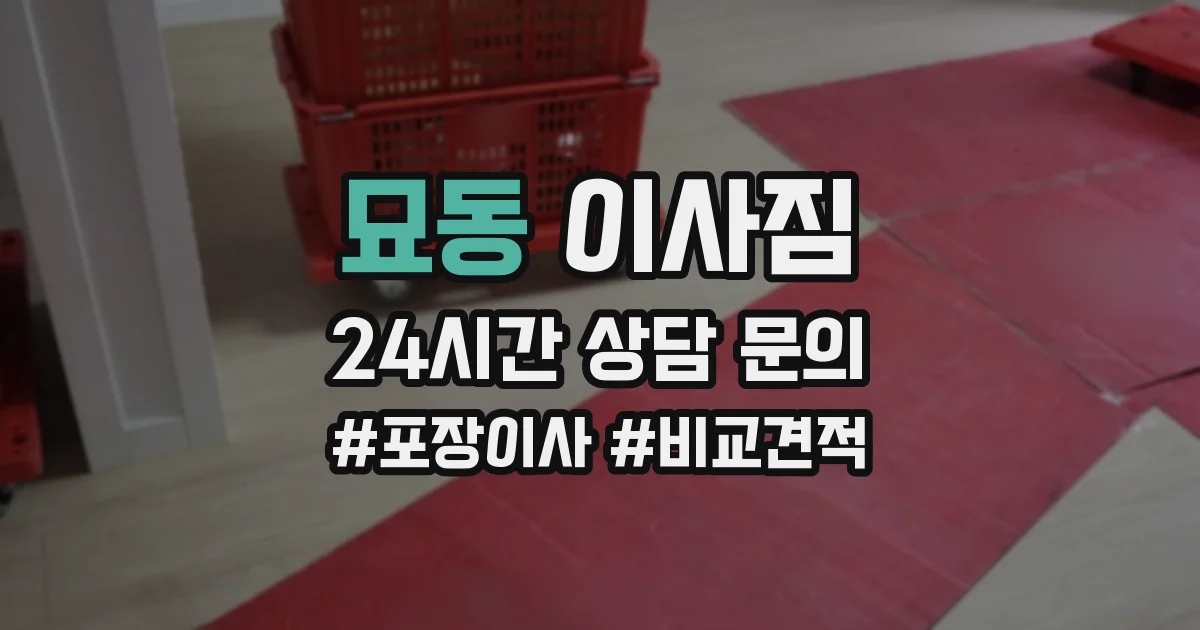묘동 이사짐