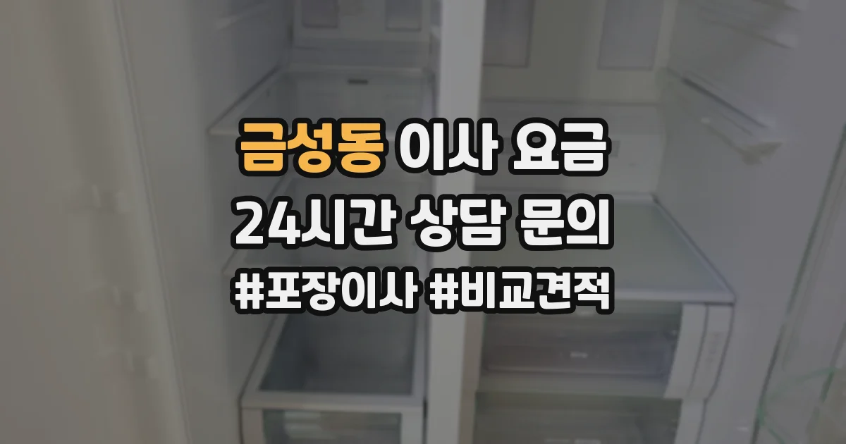 금성동 이사 요금