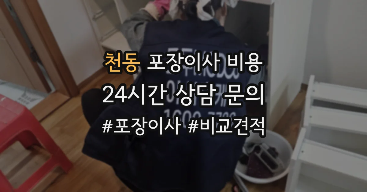 천동 포장이사 비용