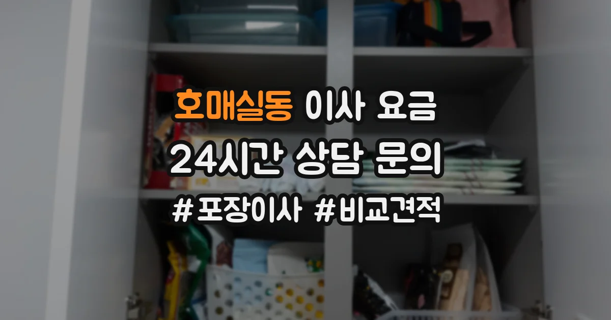 호매실동 이사 요금