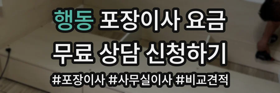 행동 포장이사 요금