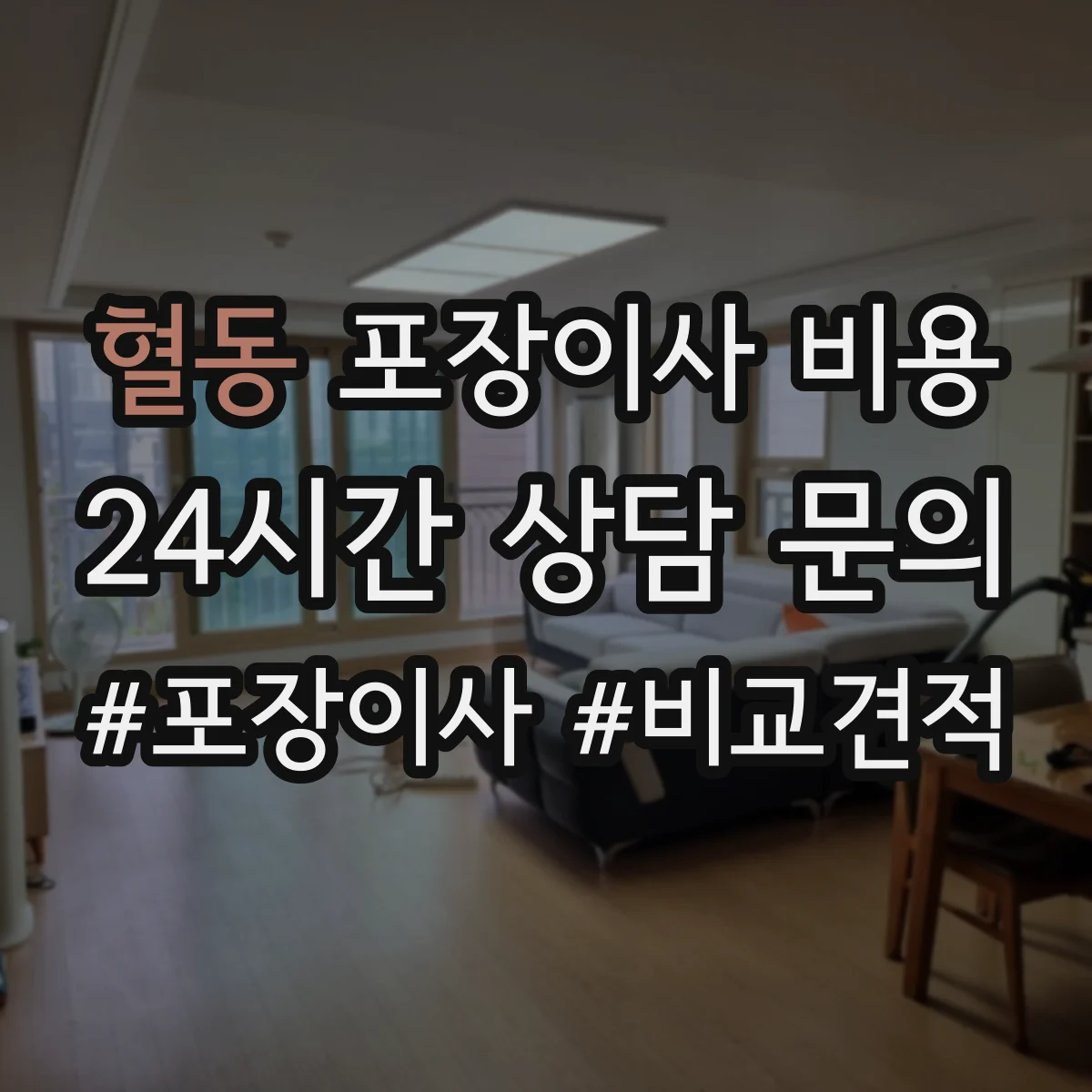 혈동 포장이사 비용