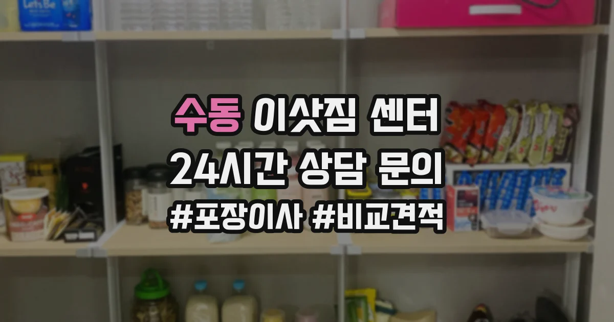 수동 이삿짐 센터