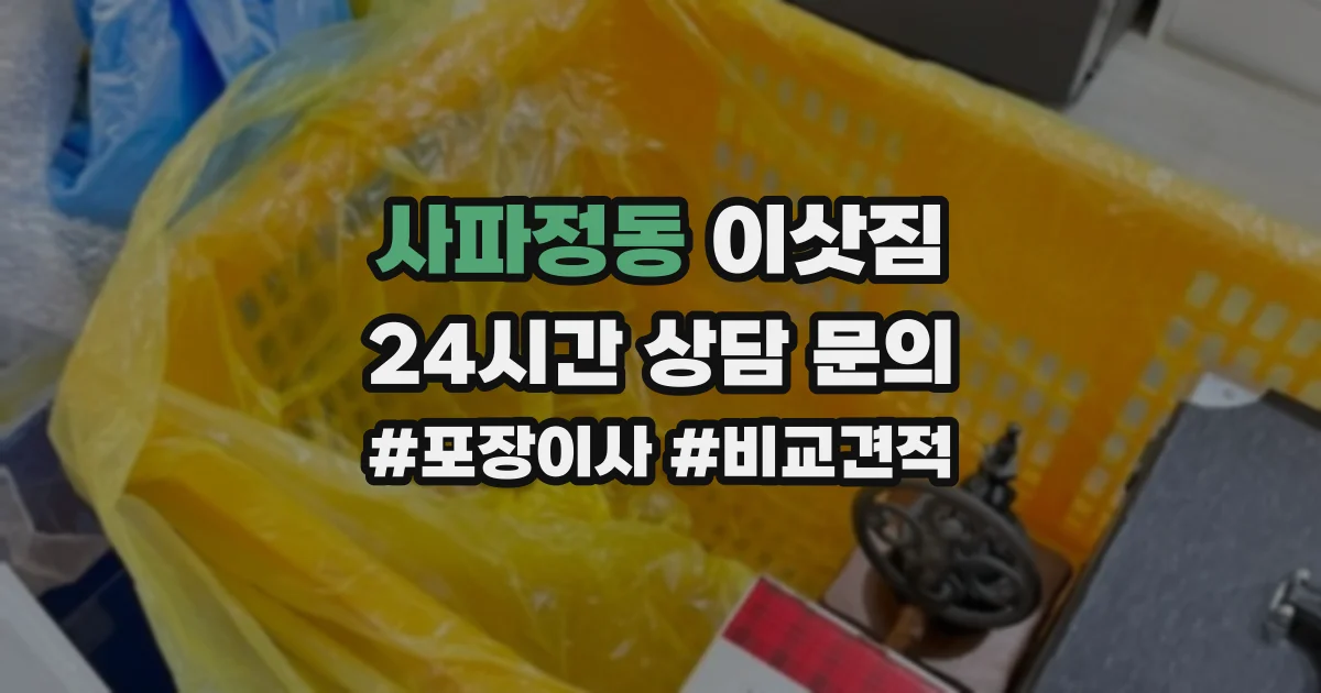 사파정동 이삿짐