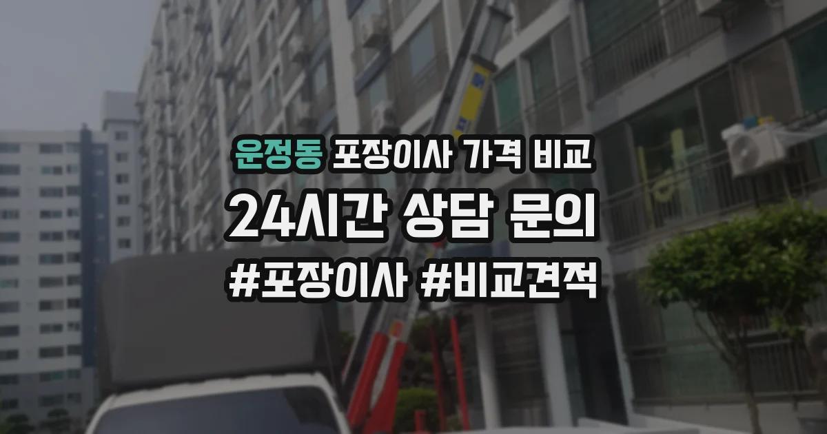 운정동 포장이사 가격 비교