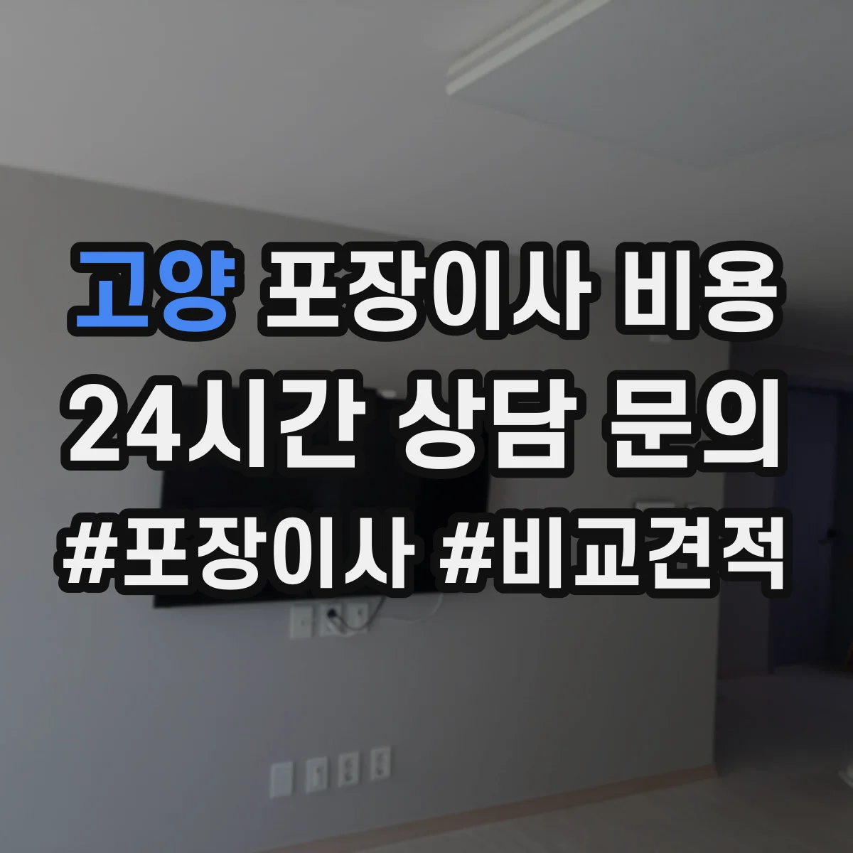 고양 포장이사 비용