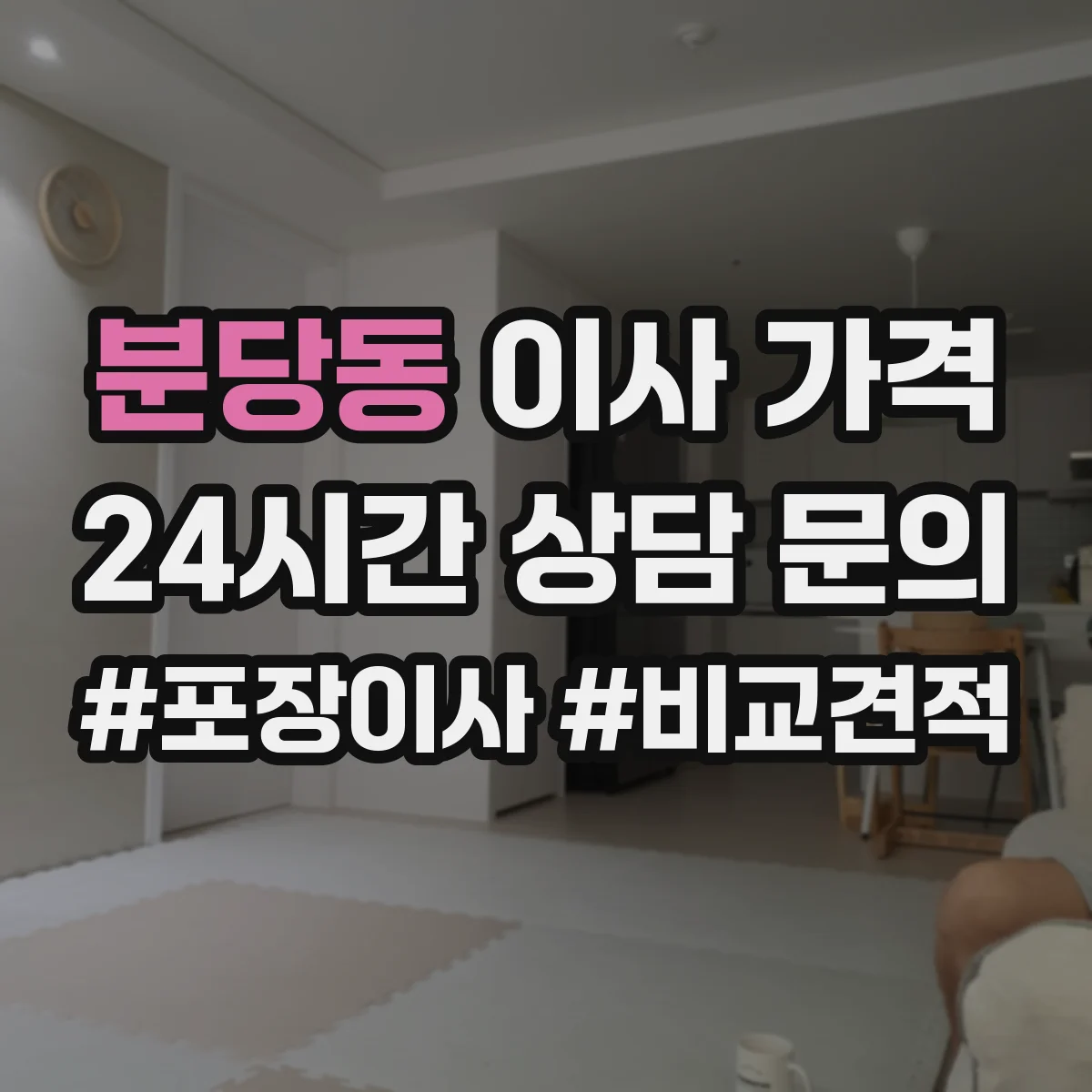 분당동 이사 가격