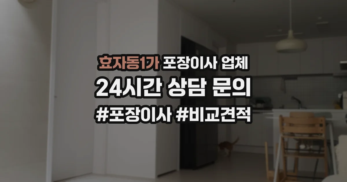 효자동1가 포장이사 업체