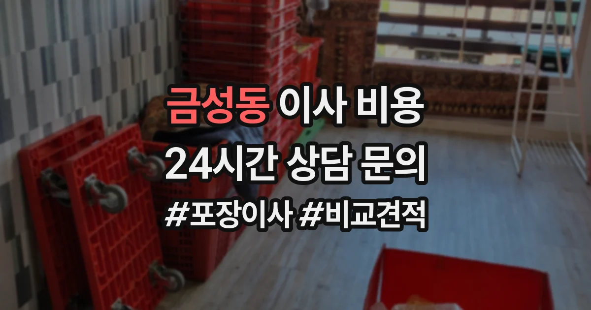 금성동 이사 비용