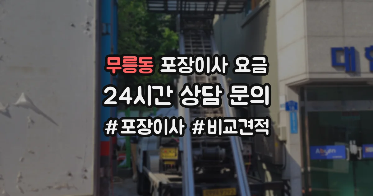 무릉동 포장이사 요금