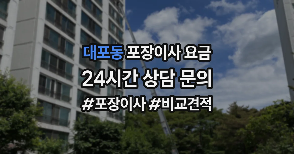 대포동 포장이사 요금