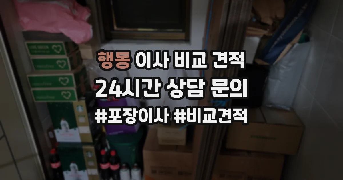 행동 이사 비교 견적