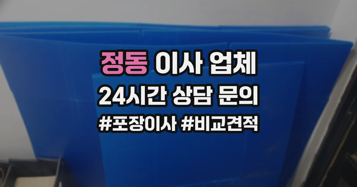 정동 이사 업체