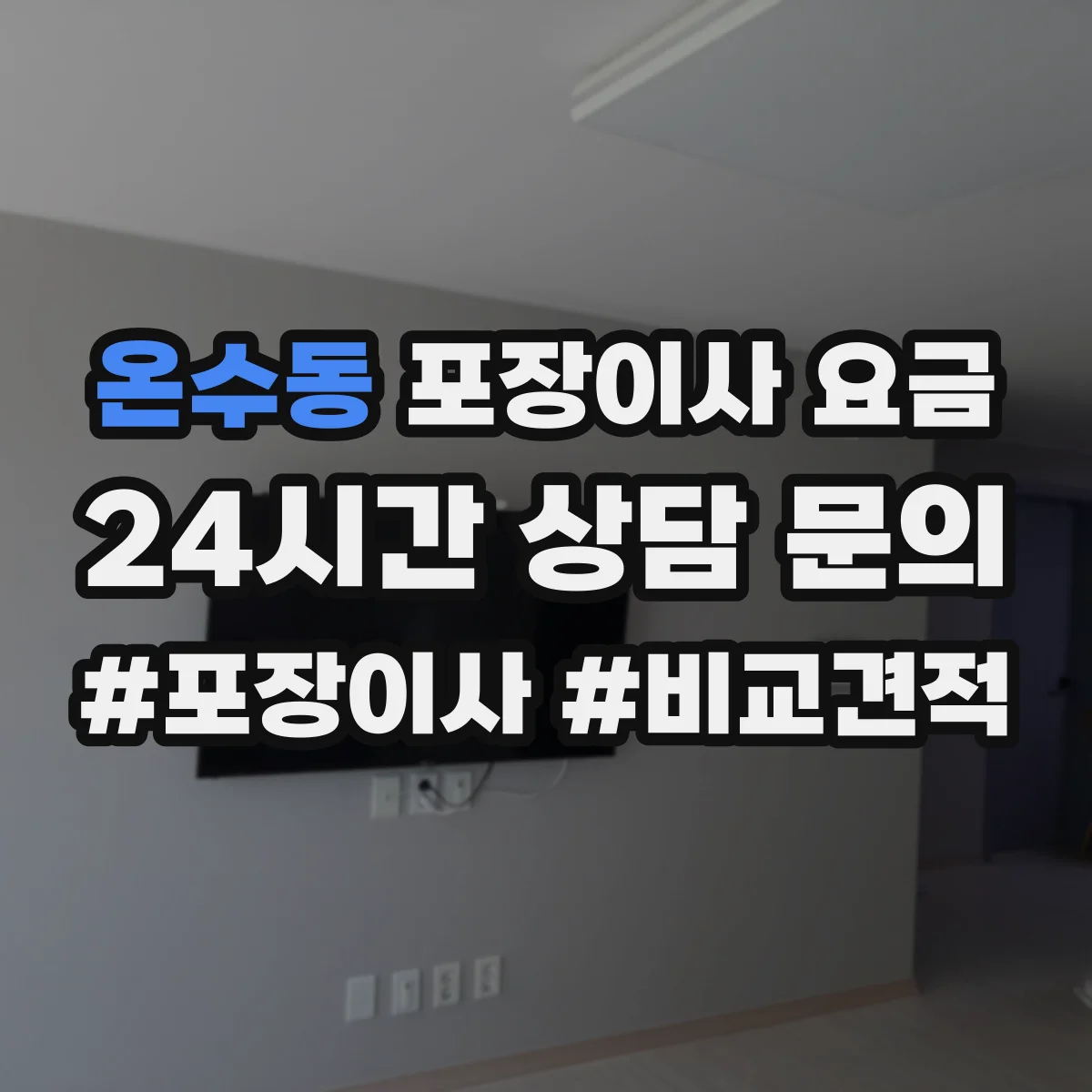 온수동 포장이사 요금